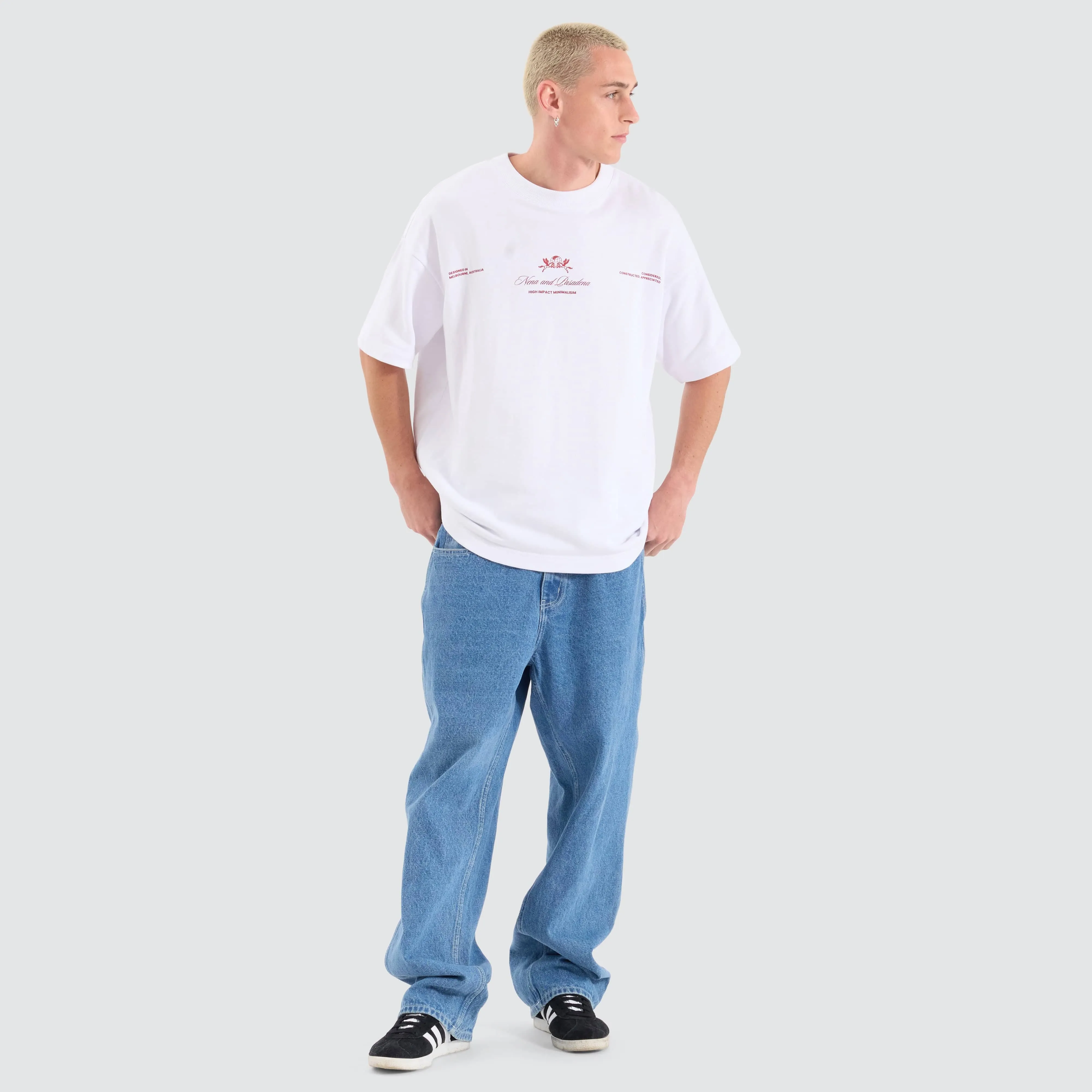 Date Night Loopback Raptor Tee Optical White