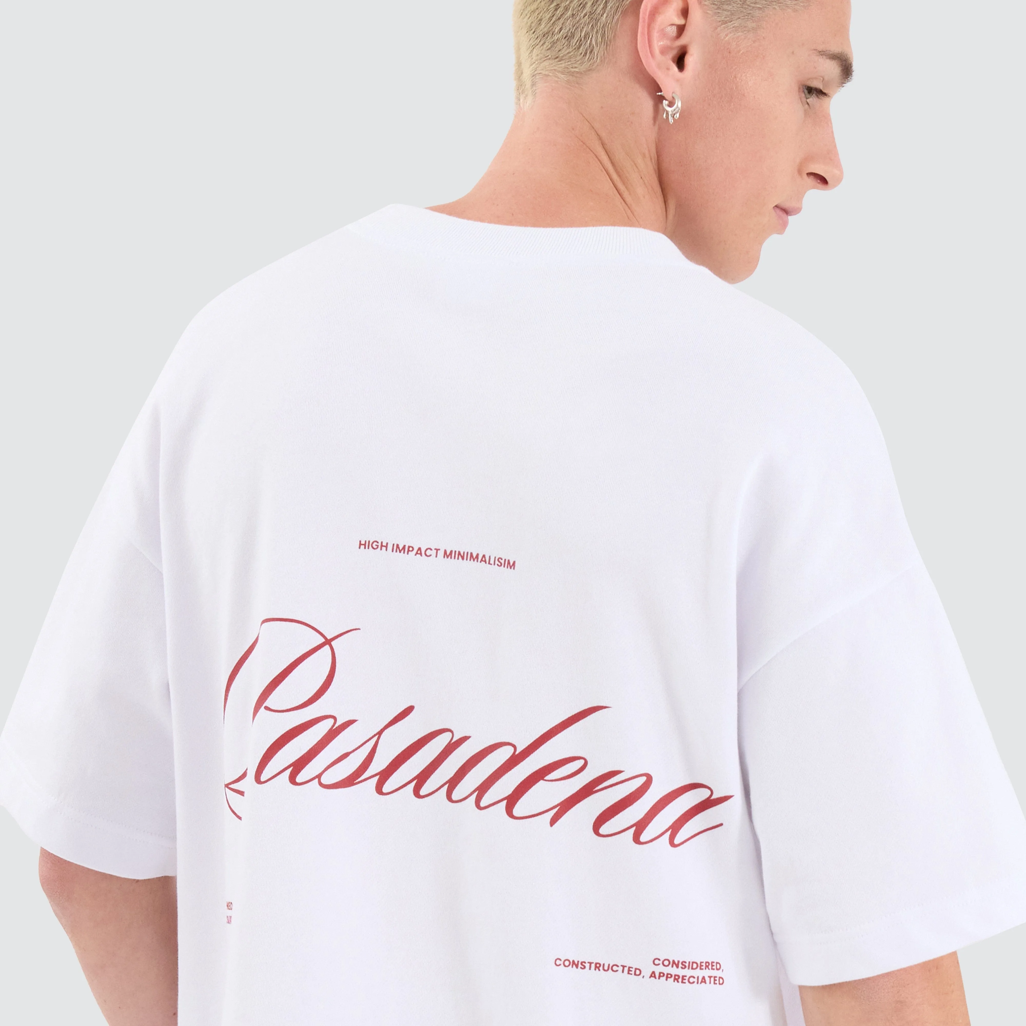 Date Night Loopback Raptor Tee Optical White
