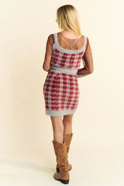 Davi & Dani Scoop Neck Wide Strap Top and Skirt Sweater Set