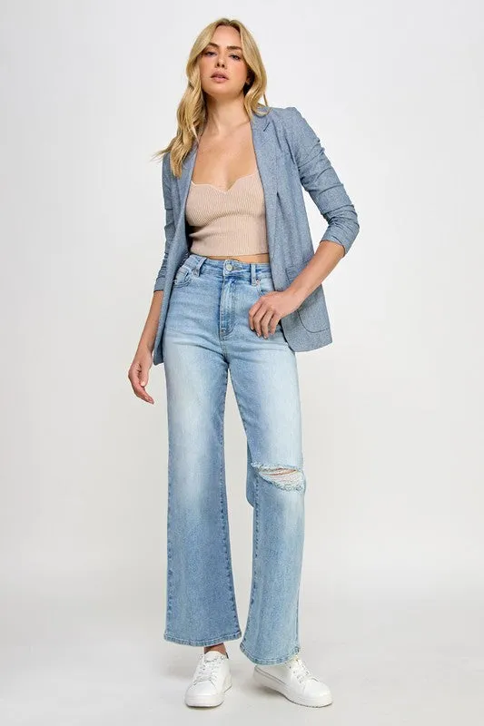 Denim Lab USA HIGH RISE RELAXED WIDE LEG JEANS