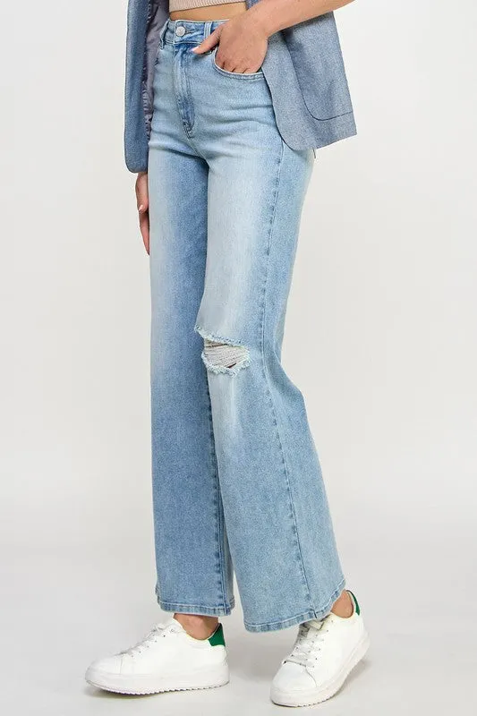 Denim Lab USA HIGH RISE RELAXED WIDE LEG JEANS