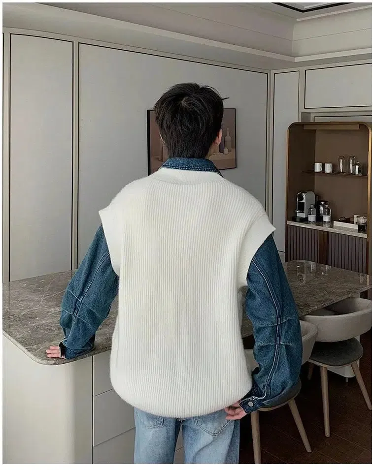 Denim Patchwork Two Piece Sweater