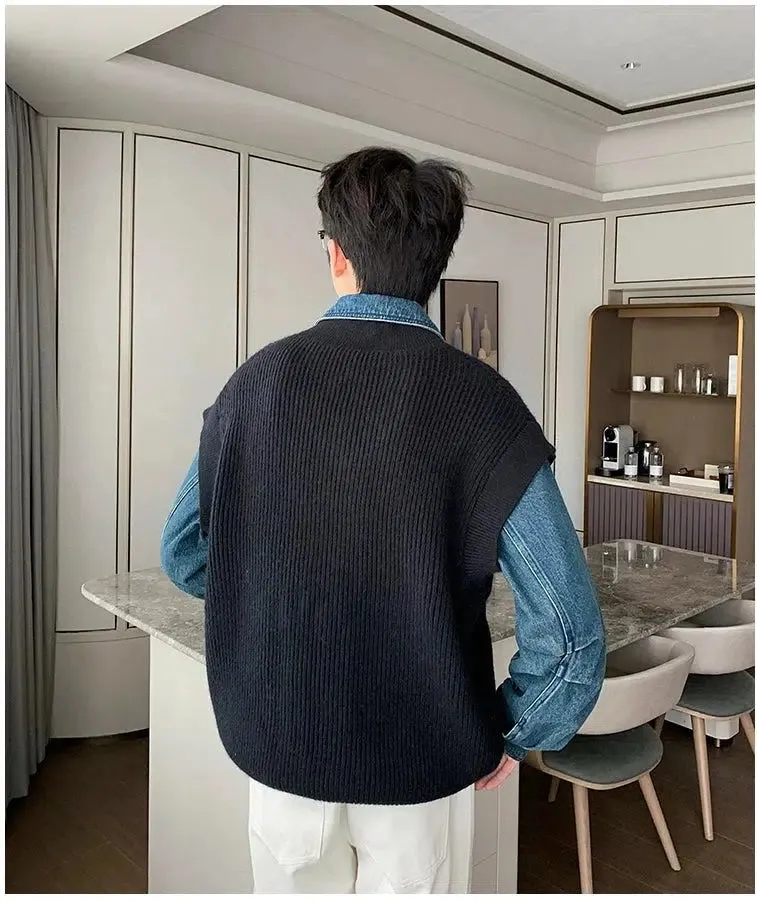 Denim Patchwork Two Piece Sweater