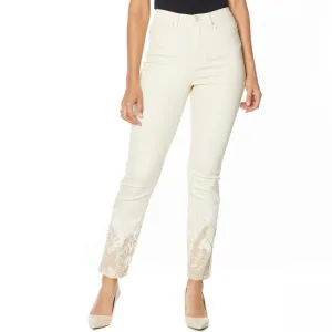 DG2 by Diane Gilman Plus Petite Classic Stretch Printed Hem Skinny Jeans