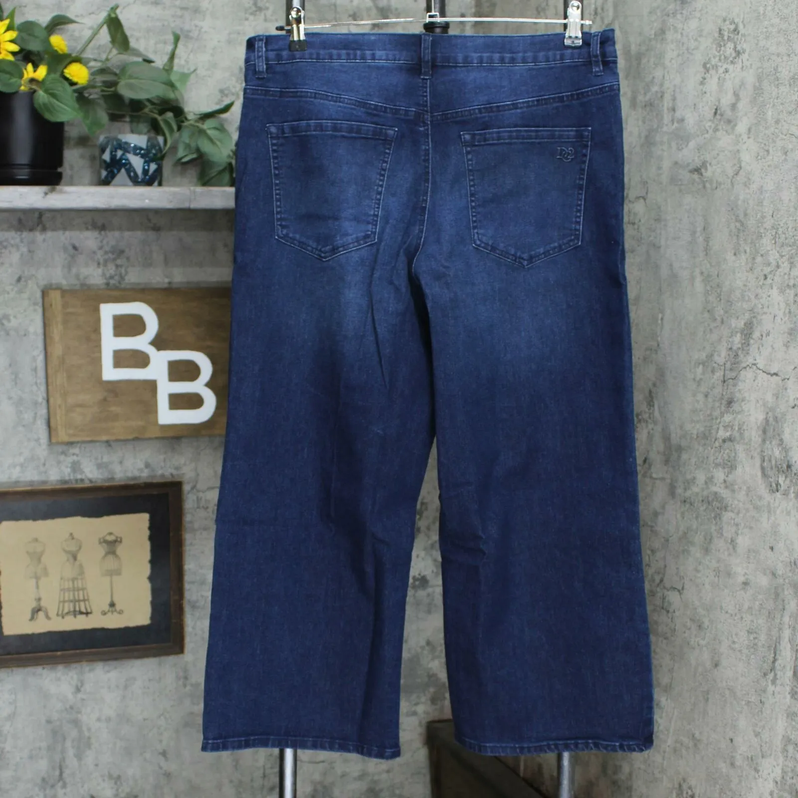 DG2 by Diane Gilman Plus Size Embroidered And Frayed Wide-Leg Jeans