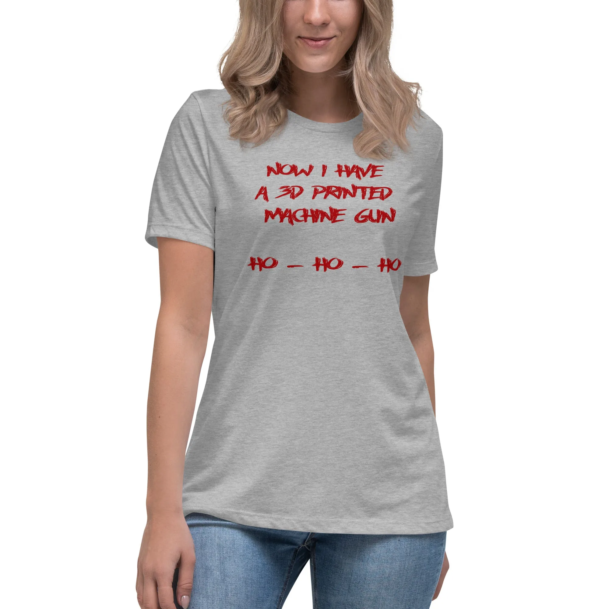 Die Hard Christmas 3D Printed Gun Women's Relaxed T-Shirt