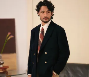 Double-Breasted Navy Blazer