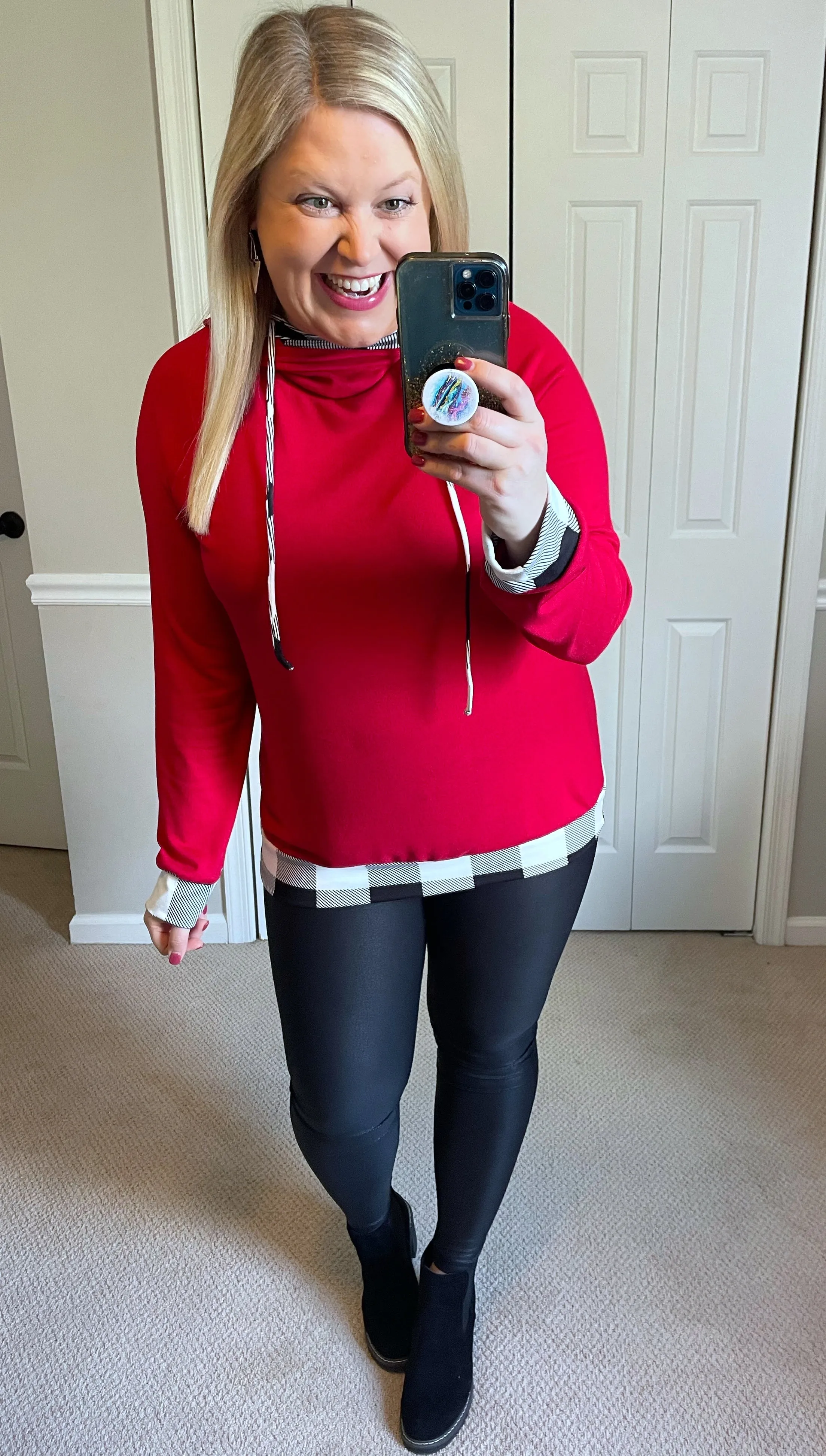 Double Feature Hoodie in Christmas Red