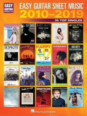 Easy Guitar Sheet Music 2010-2019 (Easy Guitar with Notes & Tab)