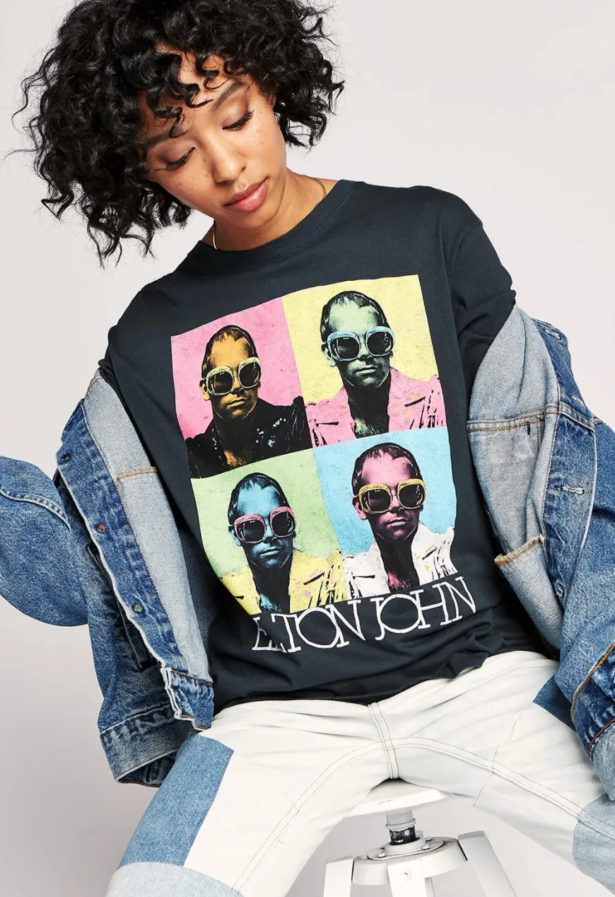 Elton John Pop Color Boyfriend Tee