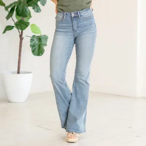 Embroidered High Rise Flare Regular & Plus Sizes
