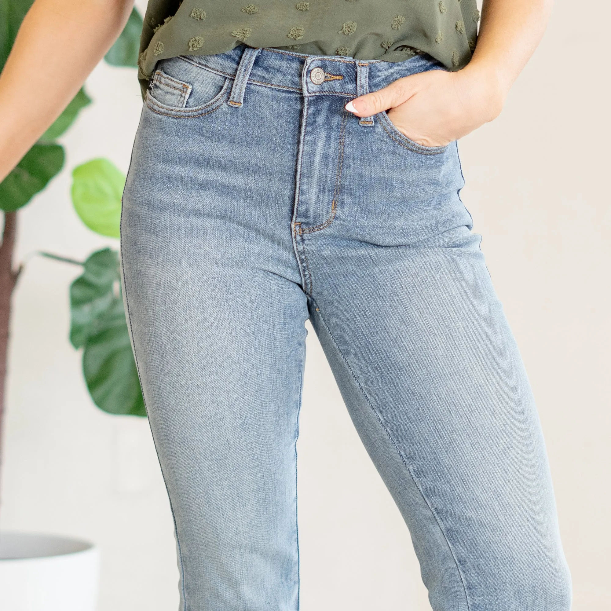 Embroidered High Rise Flare Regular & Plus Sizes