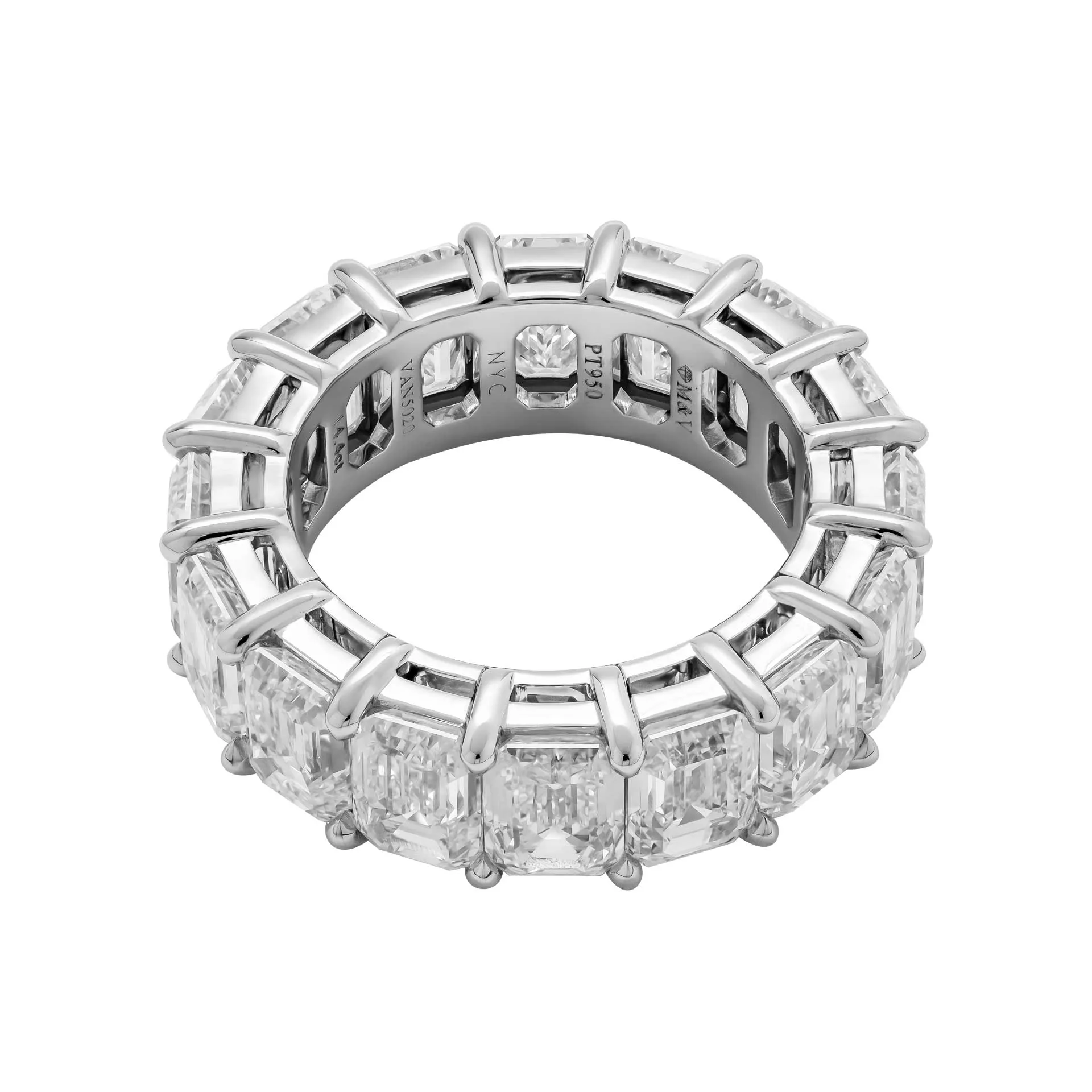 Emerald Cut Anniversary Band in Platinum 14.4 Carat 0.90ct each