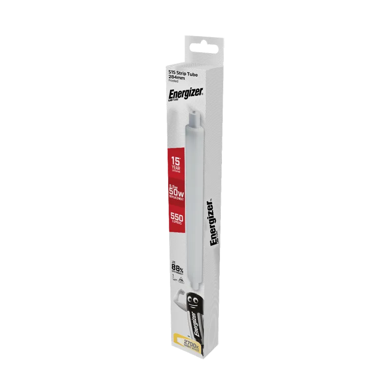 Energizer 5.5W 550lm S15 LED Strip Tube Warm White 2700K