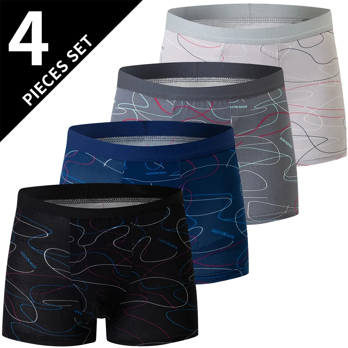 EuroFlex 4-Pack Men’s Printed Boxer Shorts