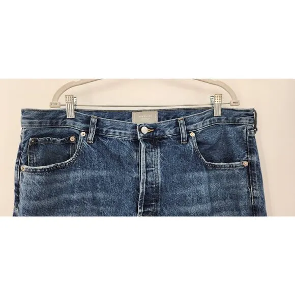 Everlane‎ Jeans E11 Blue Everybody Jean Relaxed Organic Cotton Short Button Fly