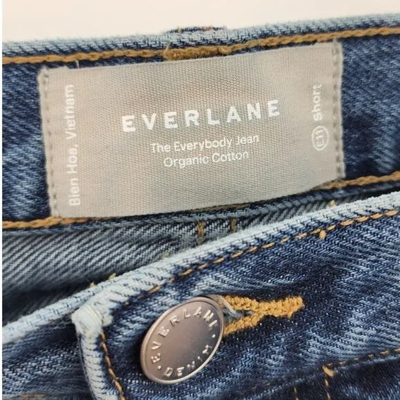 Everlane‎ Jeans E11 Blue Everybody Jean Relaxed Organic Cotton Short Button Fly