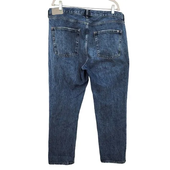 Everlane‎ Jeans E11 Blue Everybody Jean Relaxed Organic Cotton Short Button Fly