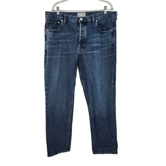 Everlane‎ Jeans E11 Blue Everybody Jean Relaxed Organic Cotton Short Button Fly