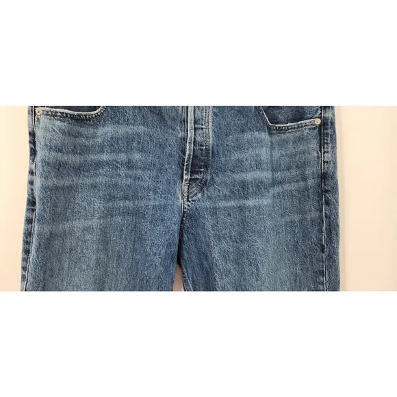 Everlane‎ Jeans E11 Blue Everybody Jean Relaxed Organic Cotton Short Button Fly