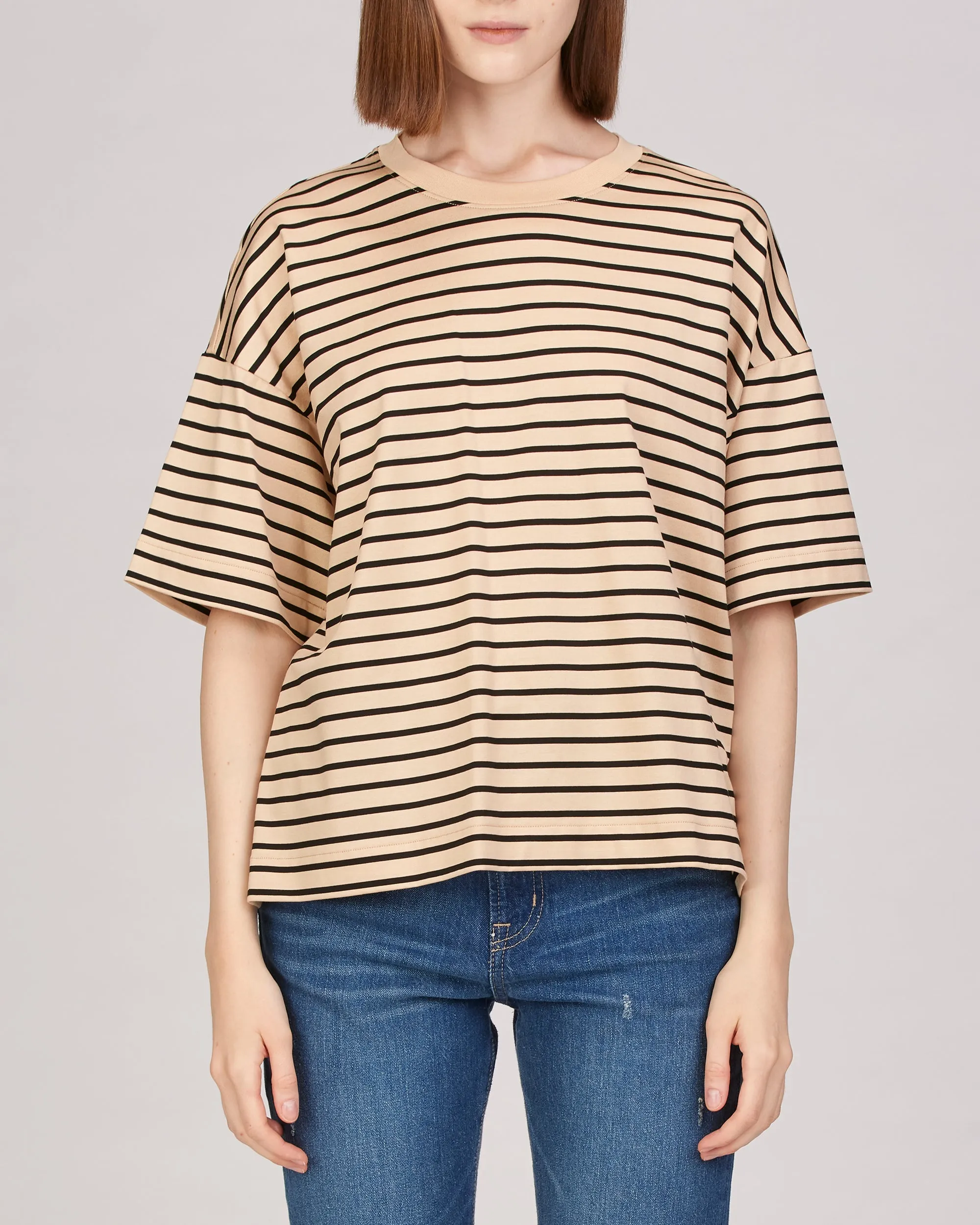 Evie Short Sleeve Boxy Striped T-Shirt