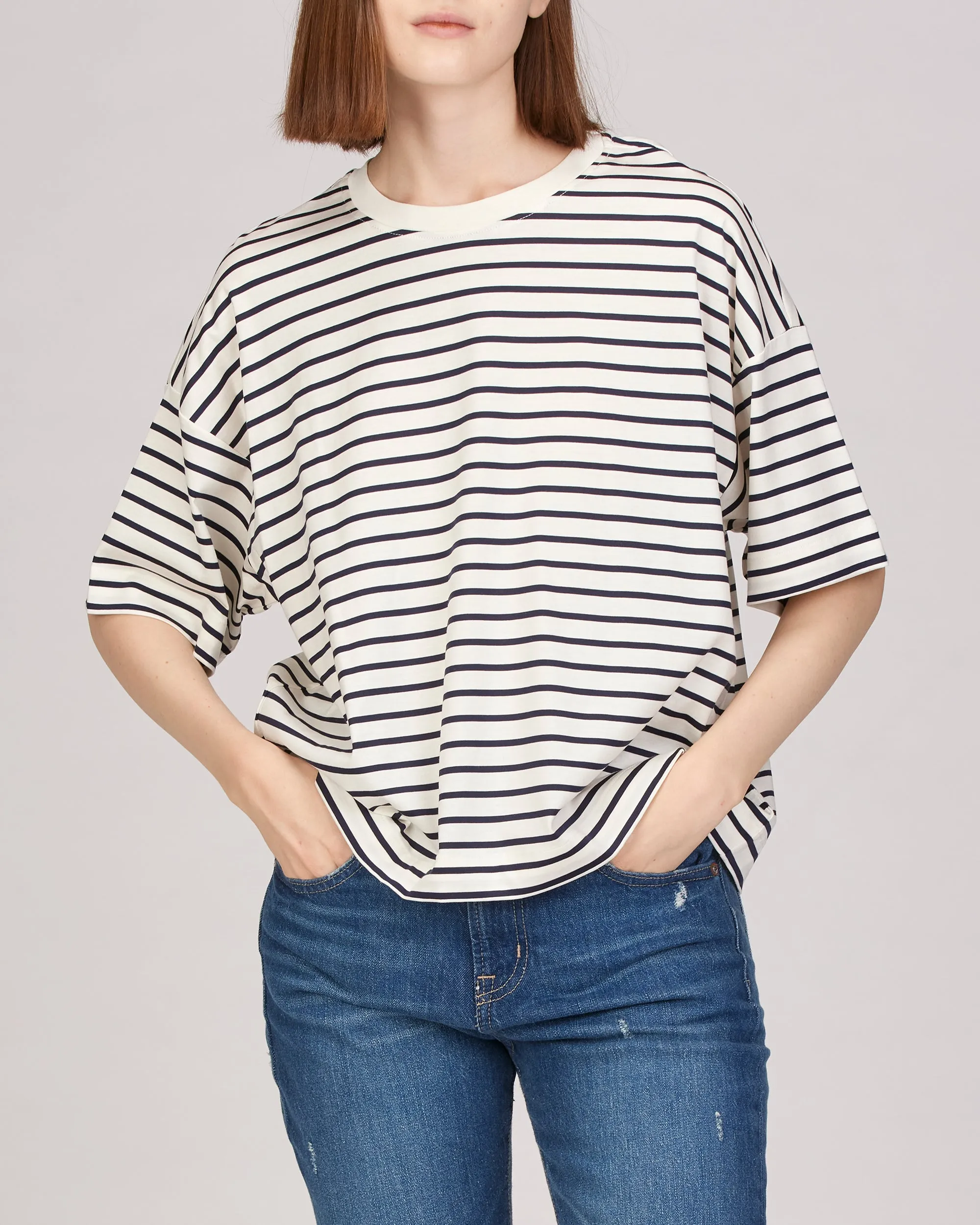 Evie Short Sleeve Boxy Striped T-Shirt
