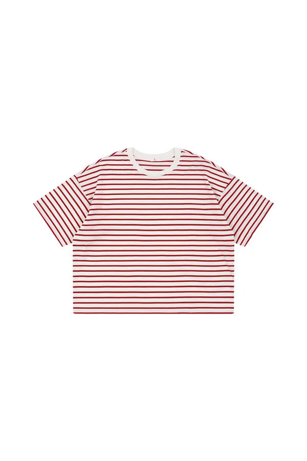 Evie Short Sleeve Boxy Striped T-Shirt