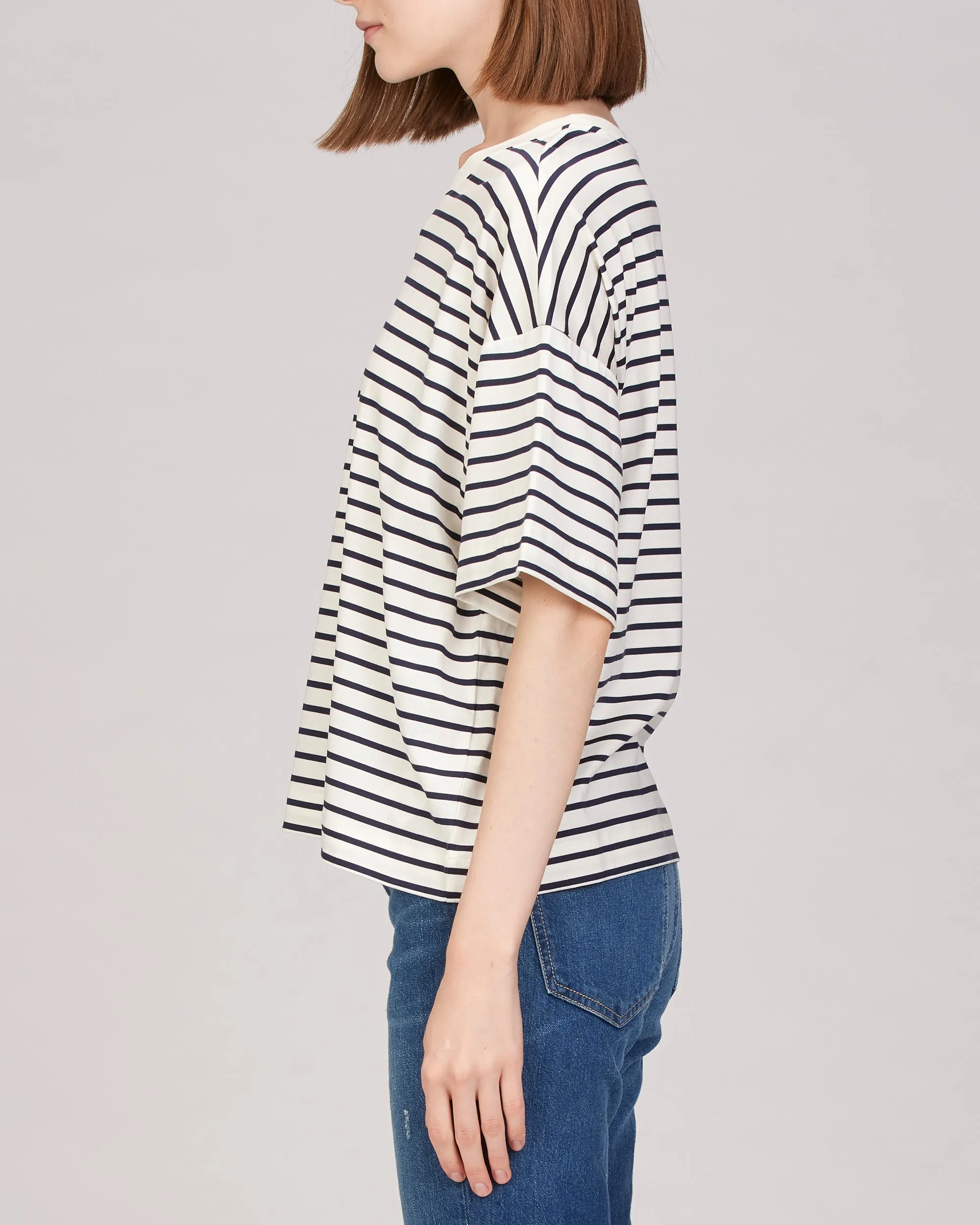 Evie Short Sleeve Boxy Striped T-Shirt