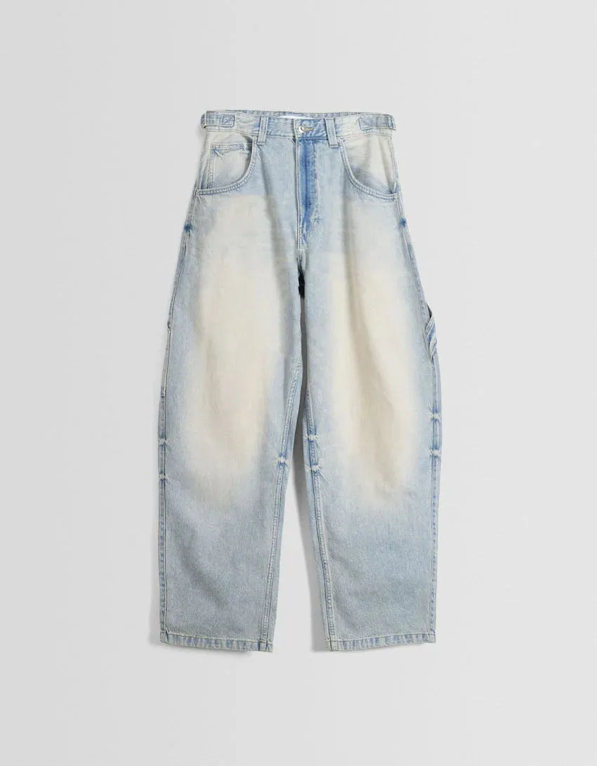 Faded Balloon-Fit Carpenter Jeans