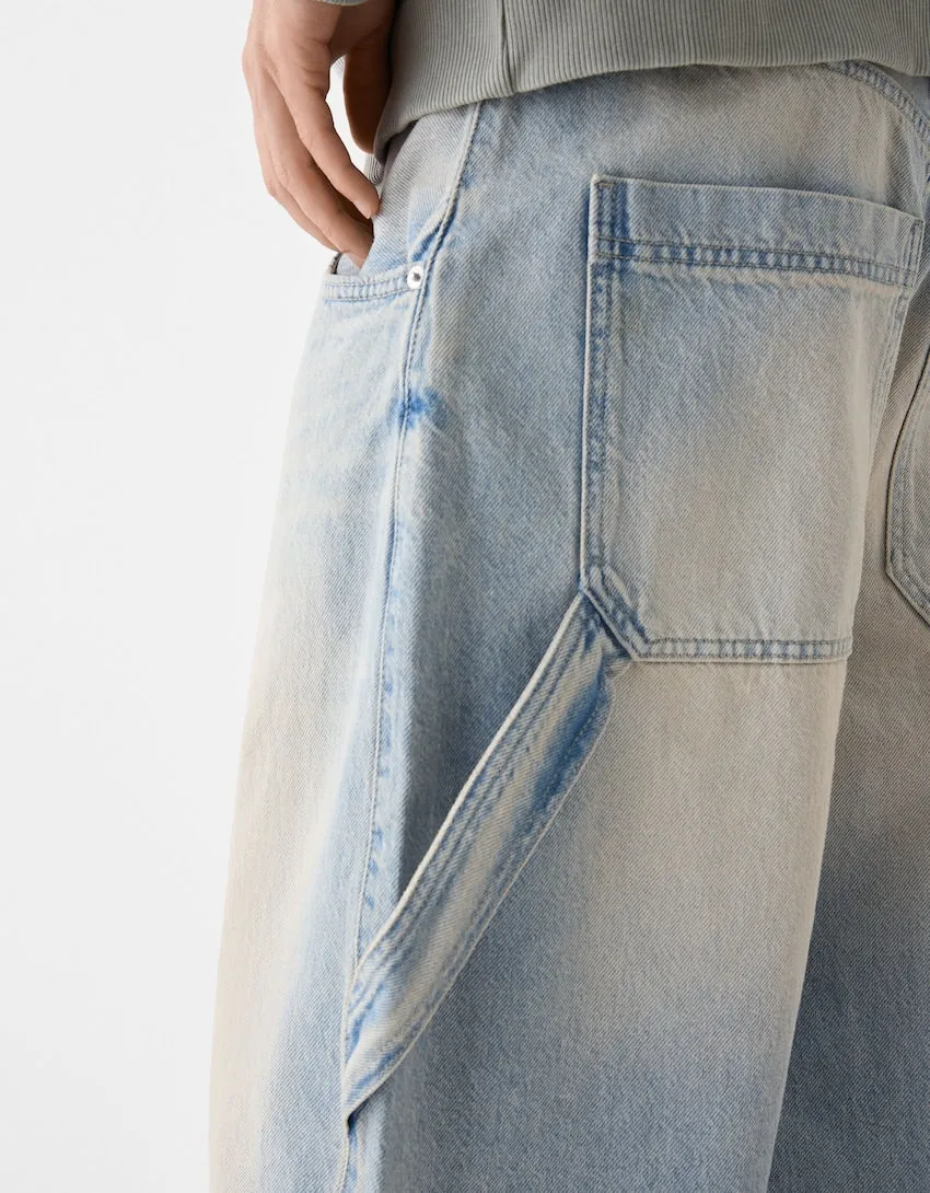 Faded Balloon-Fit Carpenter Jeans