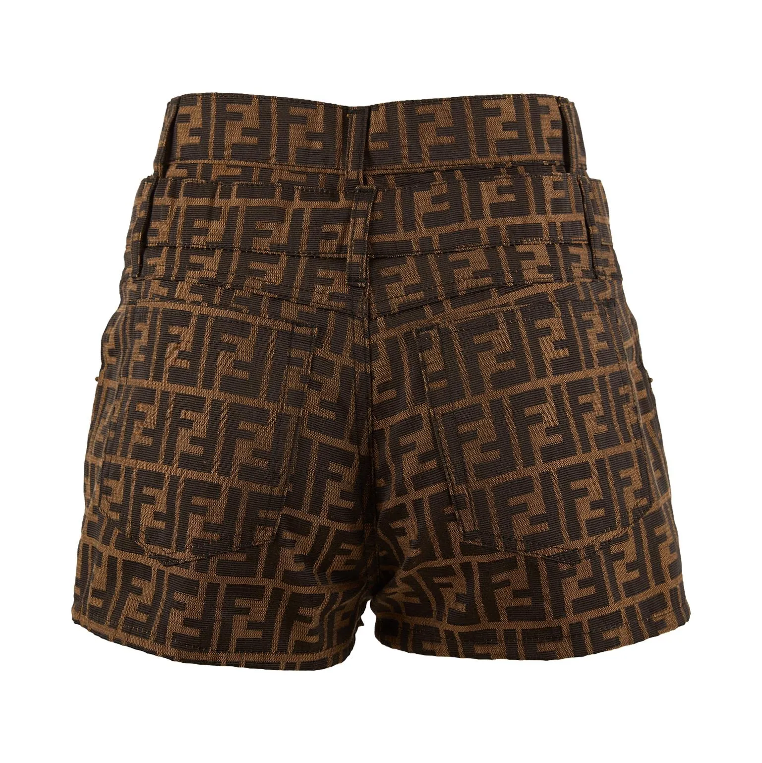 Fendi Brown Logo Double Waisted Shorts