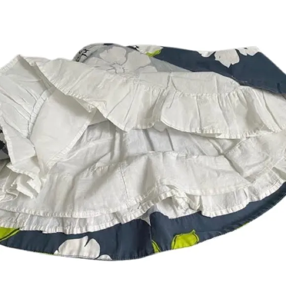 Floral Skater Skirt Navy Blue Hollister