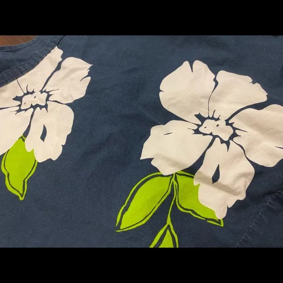 Floral Skater Skirt Navy Blue Hollister