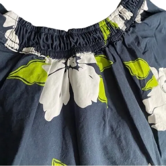 Floral Skater Skirt Navy Blue Hollister