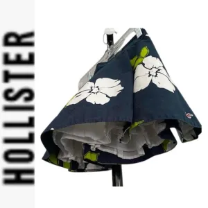 Floral Skater Skirt Navy Blue Hollister