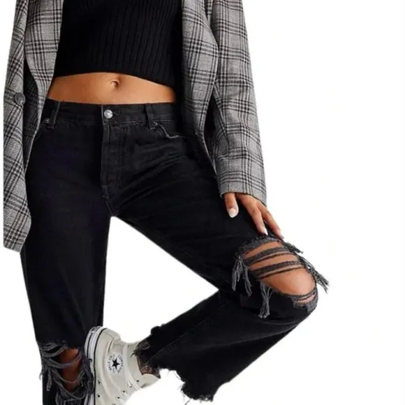 Free People Maggie Mid-Rise Straight Leg Jeans