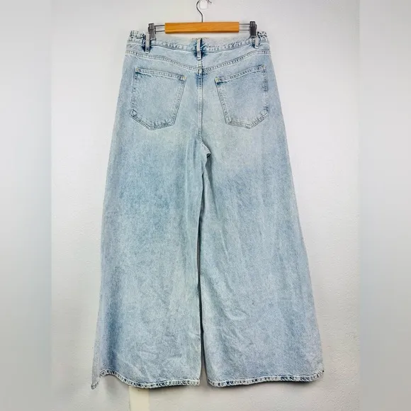 Free People we The Free Women's Light Blue Washed Wide-Leg Jeans size 32