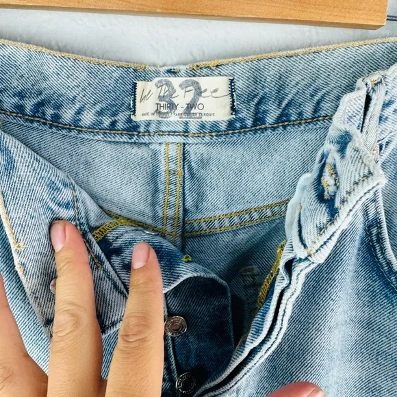 Free People we The Free Women's Light Blue Washed Wide-Leg Jeans size 32