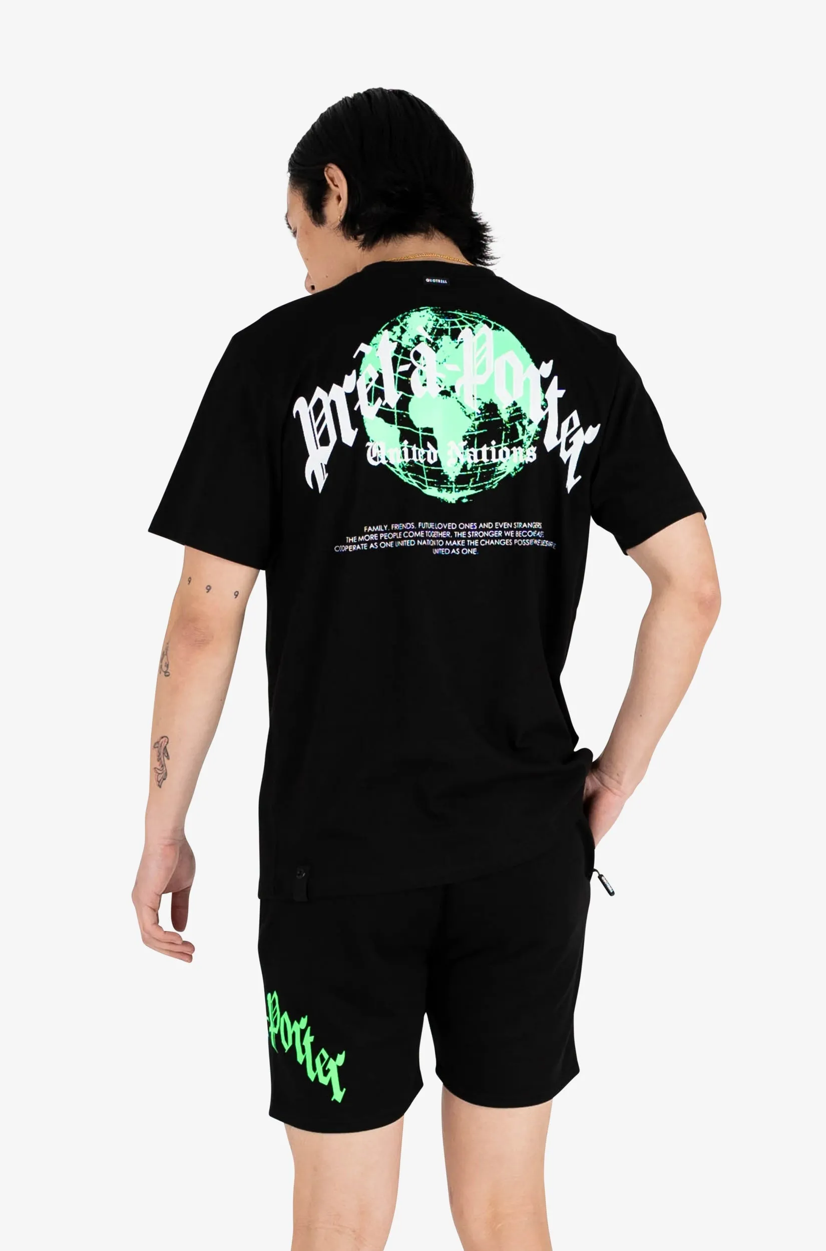 GLOBAL UNITY T-SHIRT | BLACK/NEON GREEN