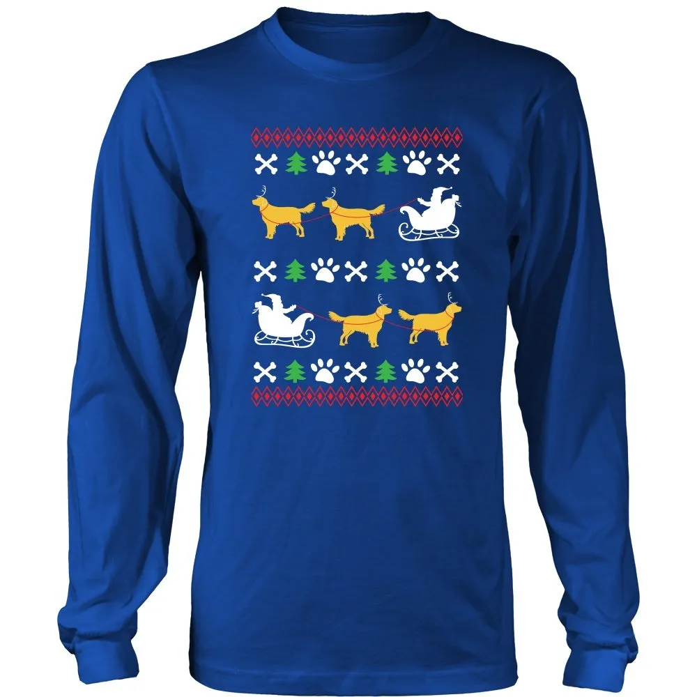 Golden Retriever Ugly Christmas Sweater Design