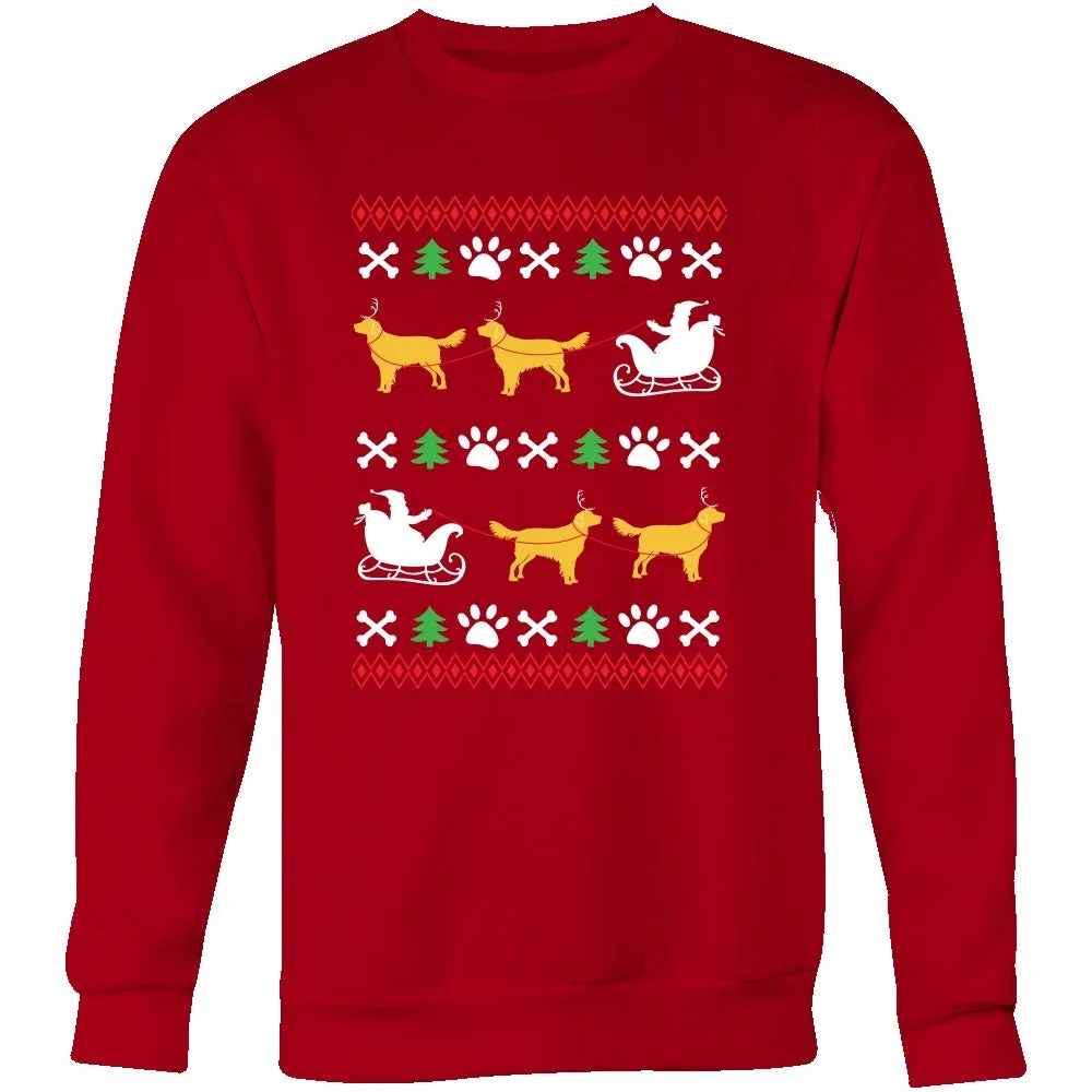 Golden Retriever Ugly Christmas Sweater Design