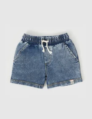 GOLDIE & ACE NOAH FRENCH TERRY DENIM LOOK SHORTS