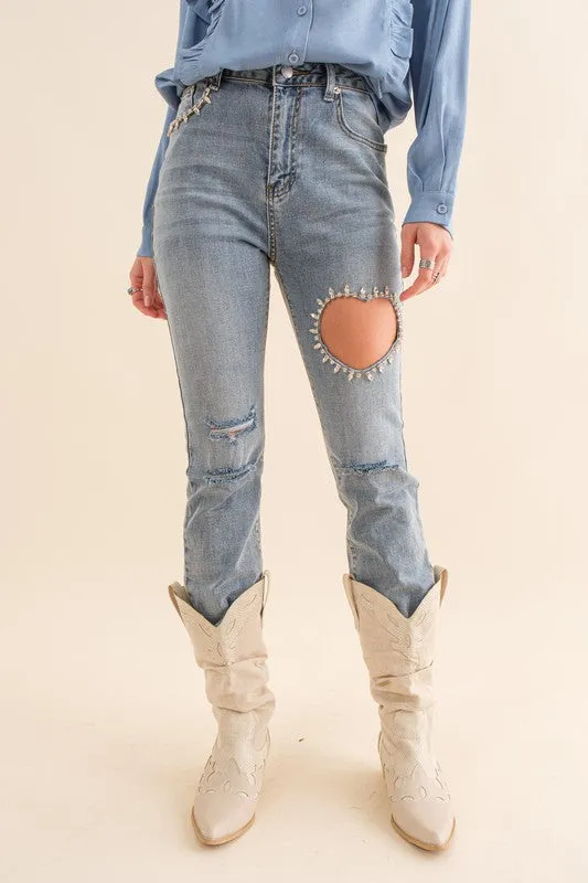 Grace Cut Out Denim Jeans