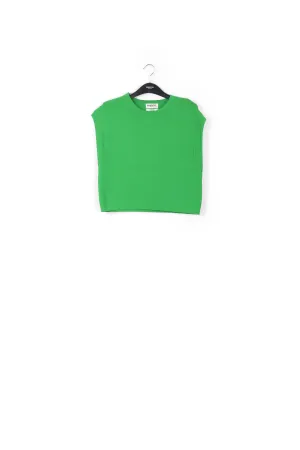 Green sleeveless knitted sweater