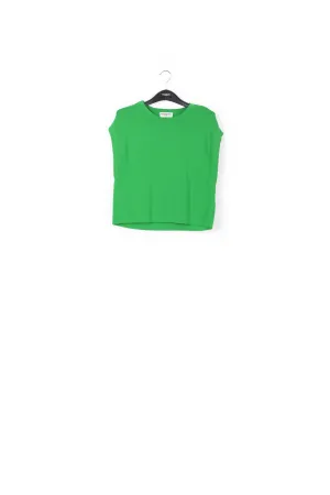Green sleeveless knitted sweater