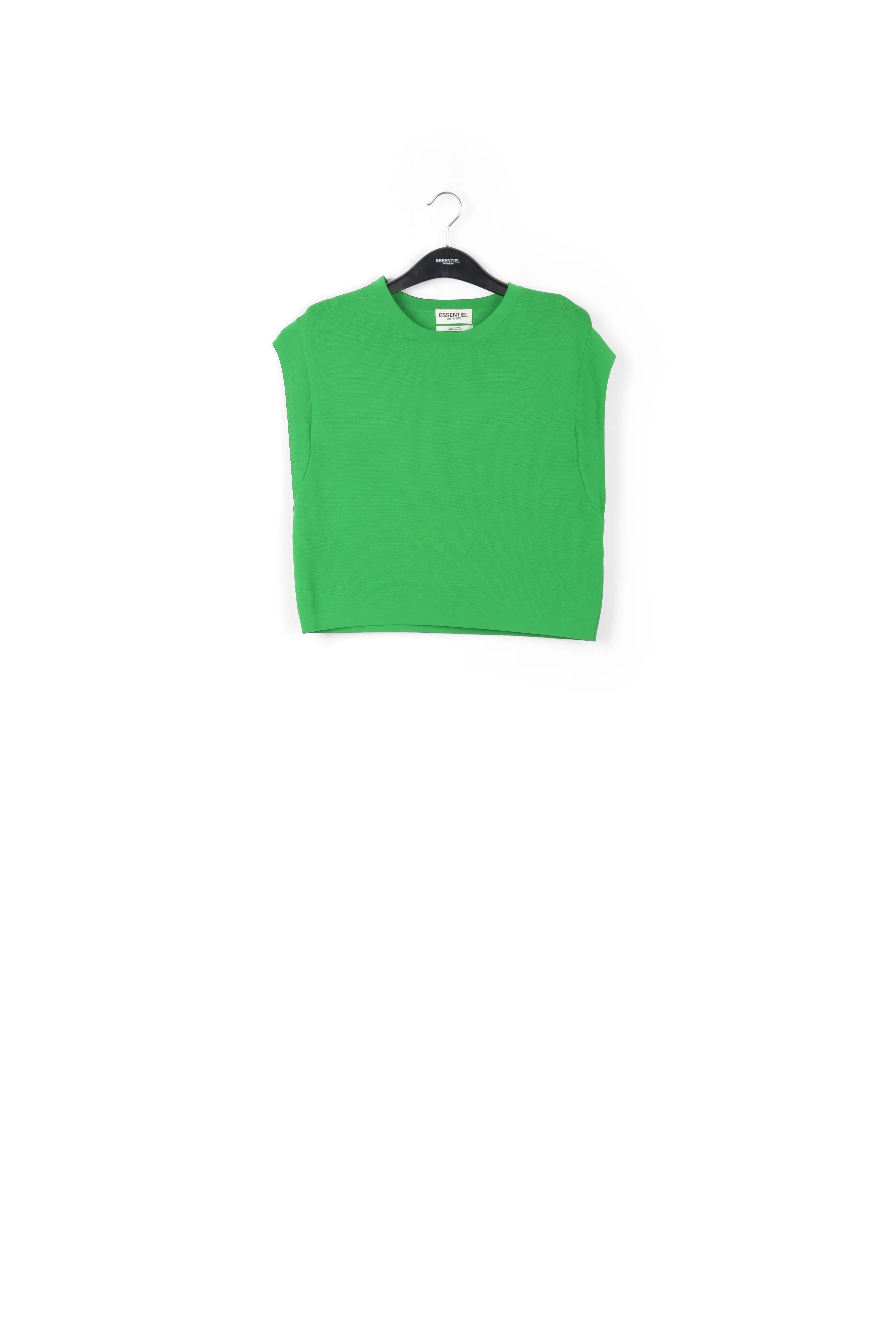 Green sleeveless knitted sweater