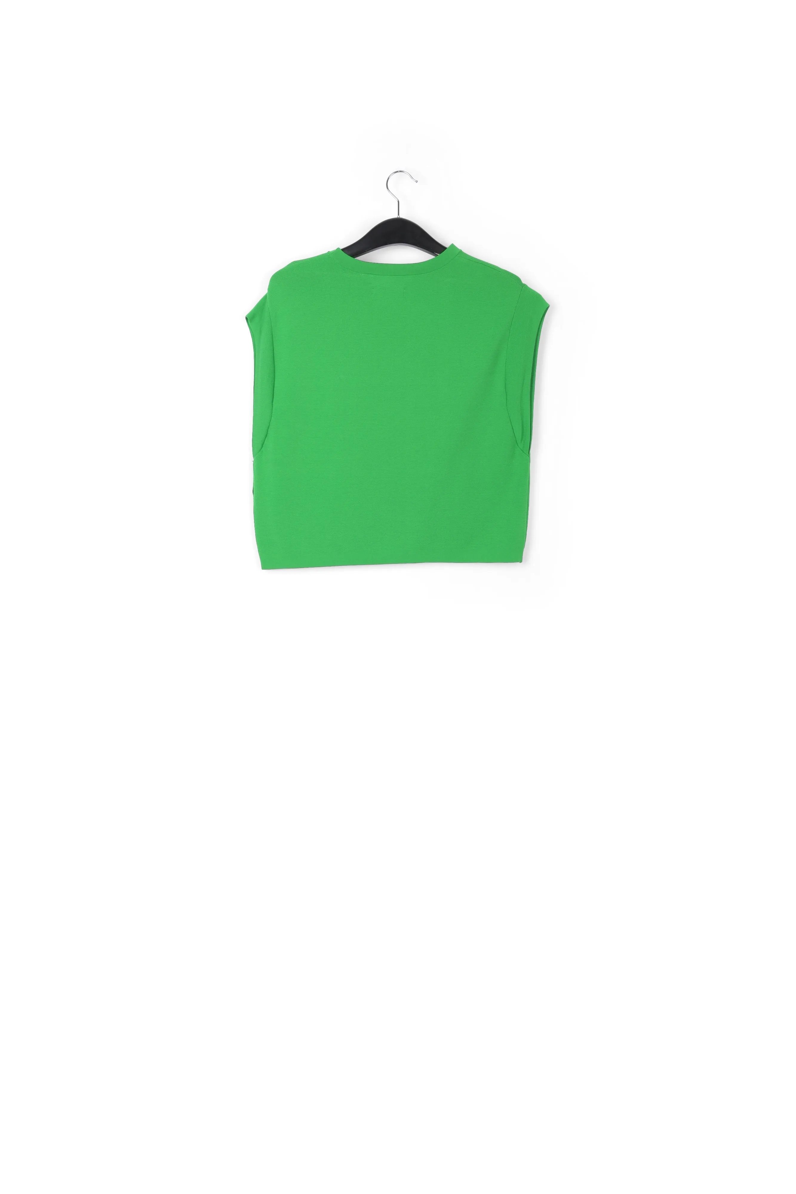 Green sleeveless knitted sweater