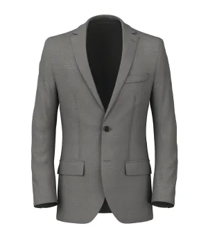 Grey Plain Weave Cashmere Flannel Blazer
