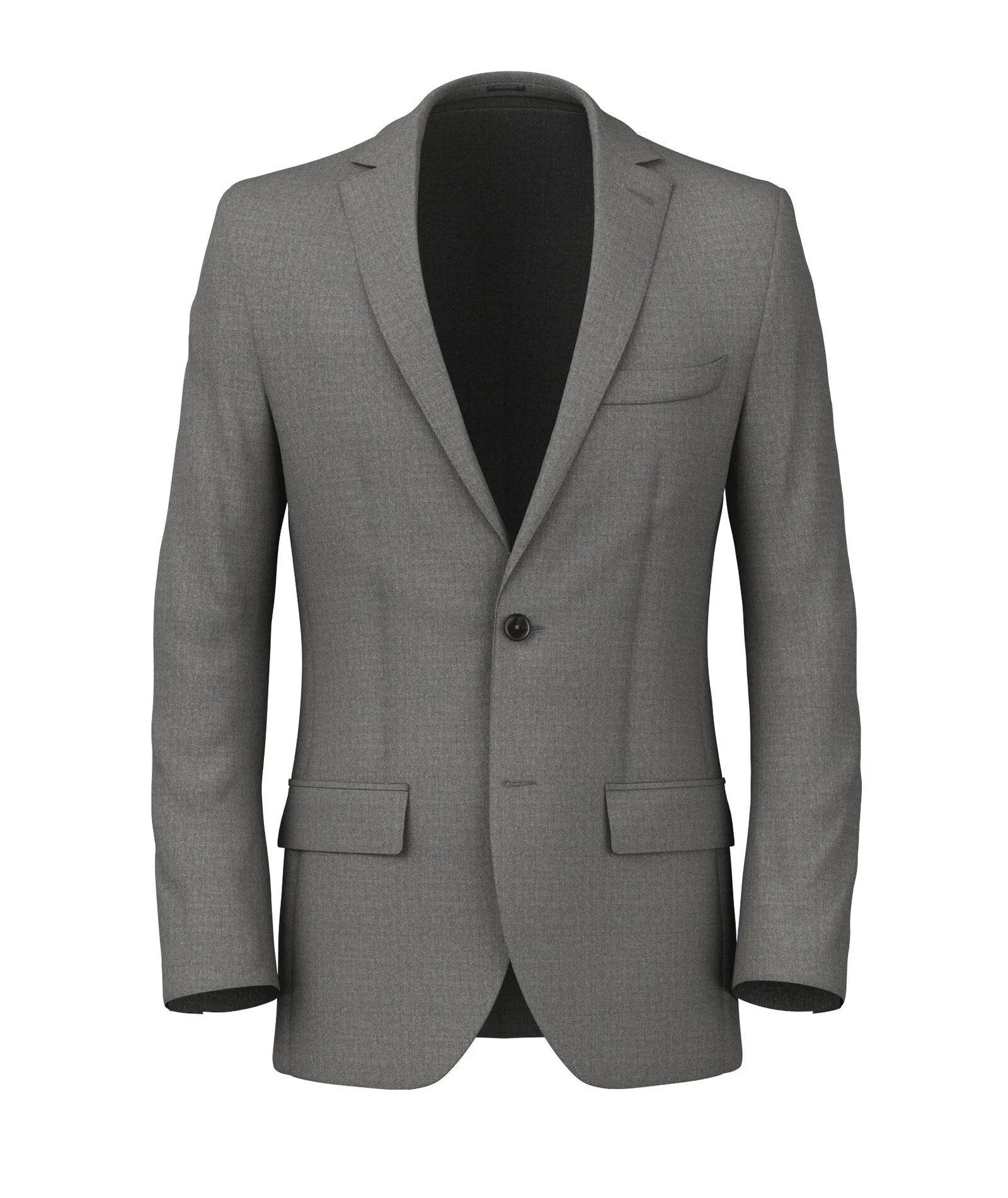 Grey Plain Weave Cashmere Flannel Blazer