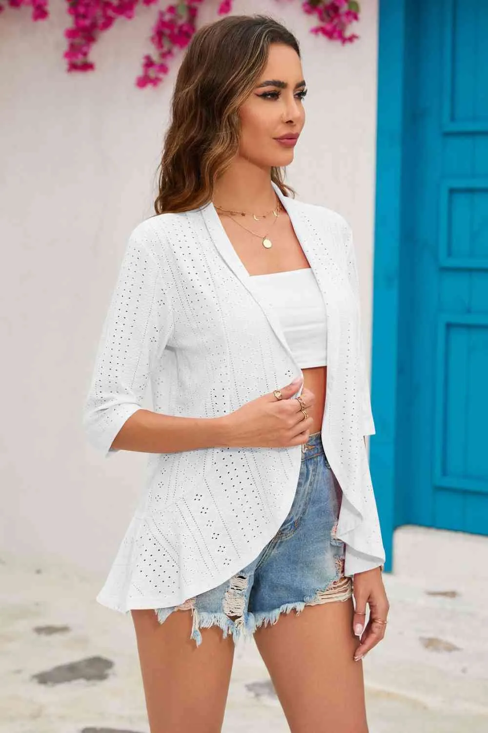 Half Sleeve Cardigan- 6 Colors (Sage, White, Navy, Pink, Black, Blush)